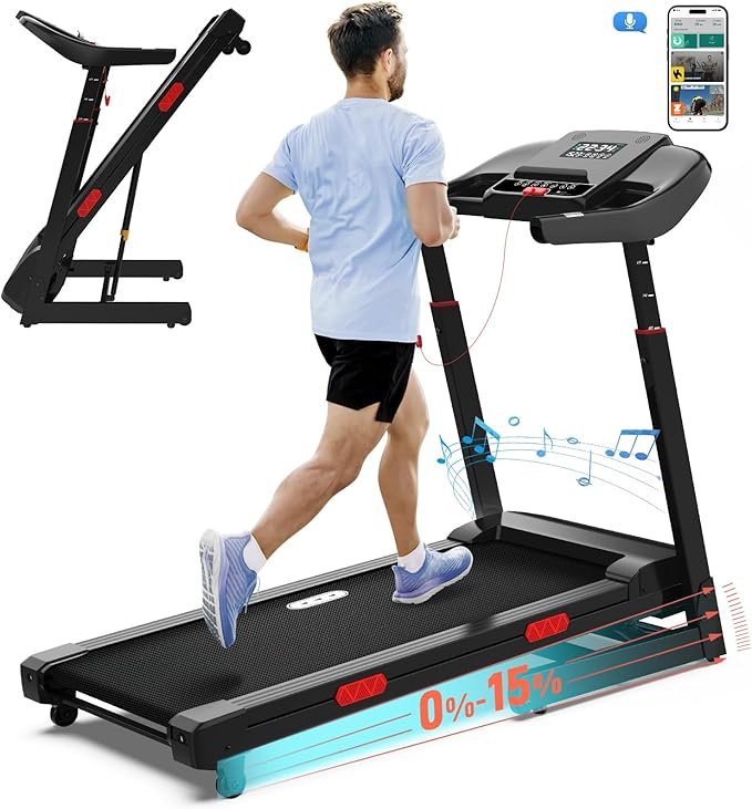CIIHI Treadmill with Auto Incline - Adjustable Height Handrail