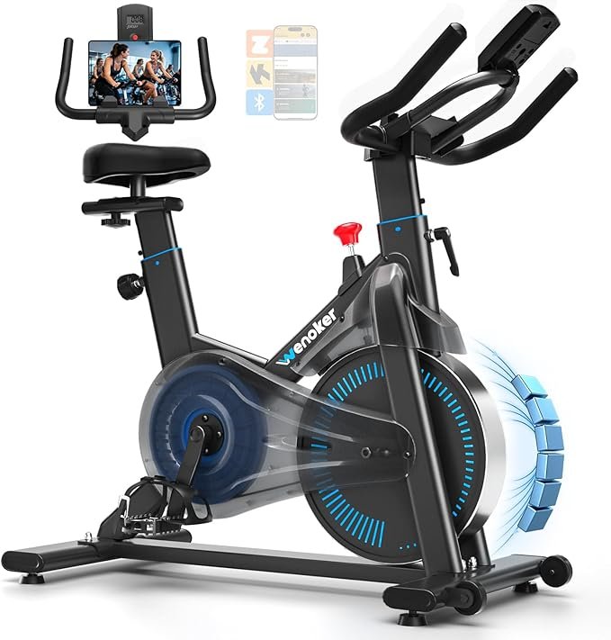 Exercise Bike, Wenoker Magnetic Stationary Bike for Home App Sync Indoor