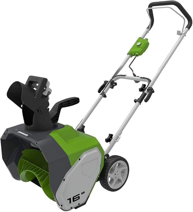 Greenworks 10 Amp 16-Inch Corded Electric Snow Blower-Walk-Behind Snow Thrower