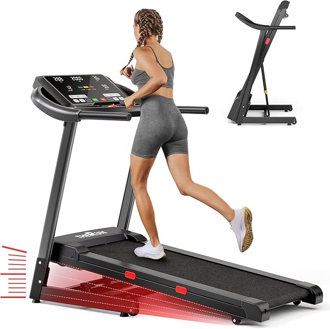 THERUN Incline Treadmill, 0-12% Auto Incline Treadmill for Running and Walking